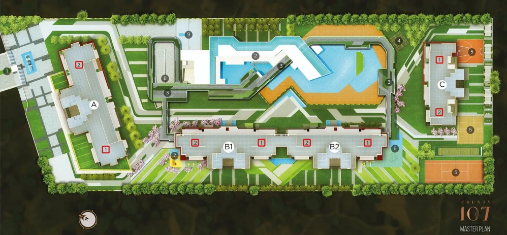 County 107 master plan layout in Sector 107, Noida